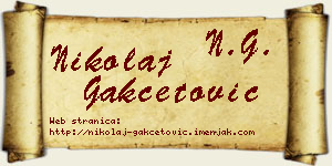 Nikolaj Gakčetović vizit kartica
